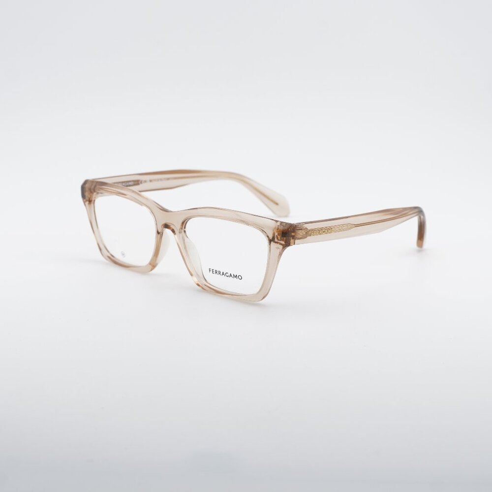 Salvatore Ferragamo SF2986 259 Eyeglasses Transparent Beige 53mm Rectangle Frame